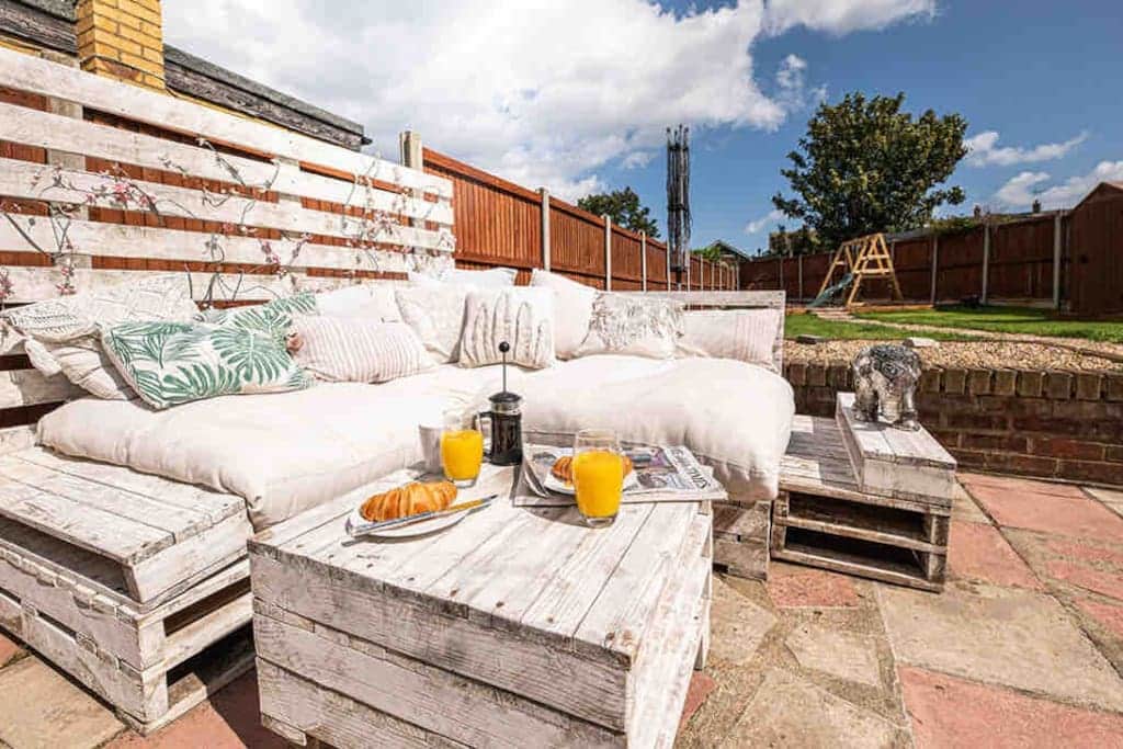 Relax on a comfortable crate lounger and enjoy the sea air and sounds of nature. 