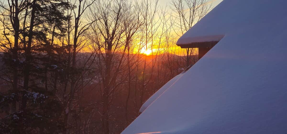 Watch the sun rise over the mountains before hitting the slopes!
