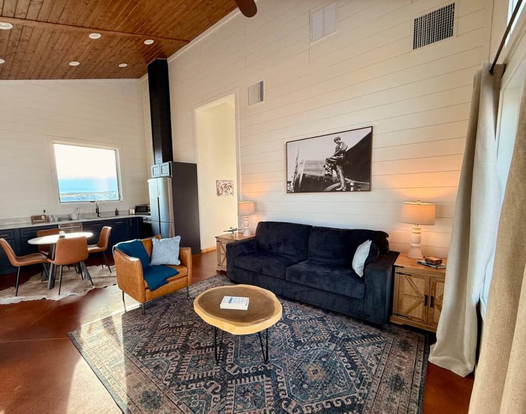 Living Room, Dining, and Kitchen