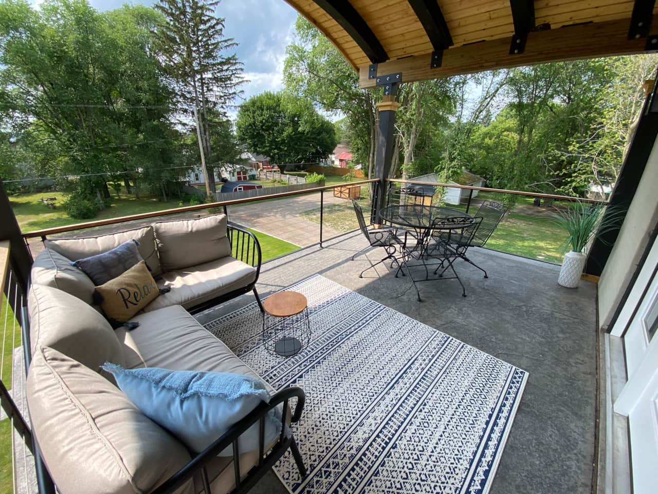 Private Patio with sofa and dining set