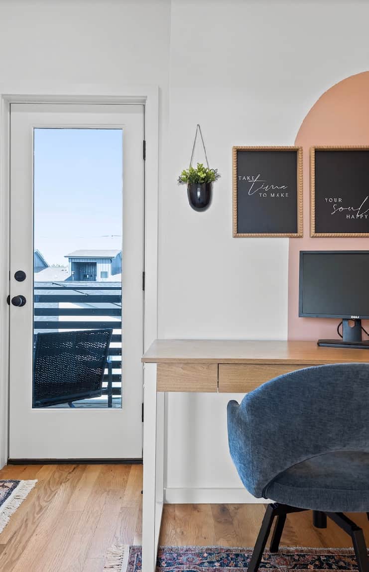 Stylish workspace for a working vacation or business travelers