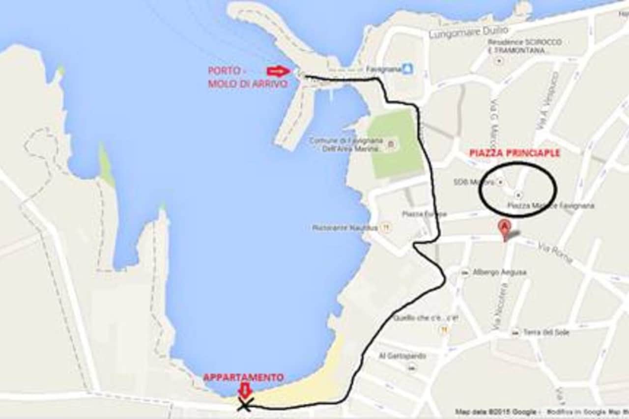 Favignana - percorso dal porto all'appartamento (circa 700 metri)
