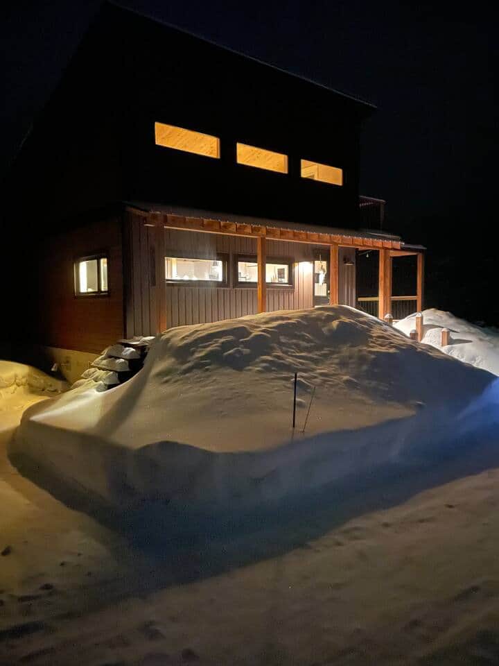 Le chalet en hiver 