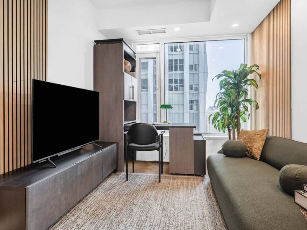Spacious multi-use layout for work and relaxing.