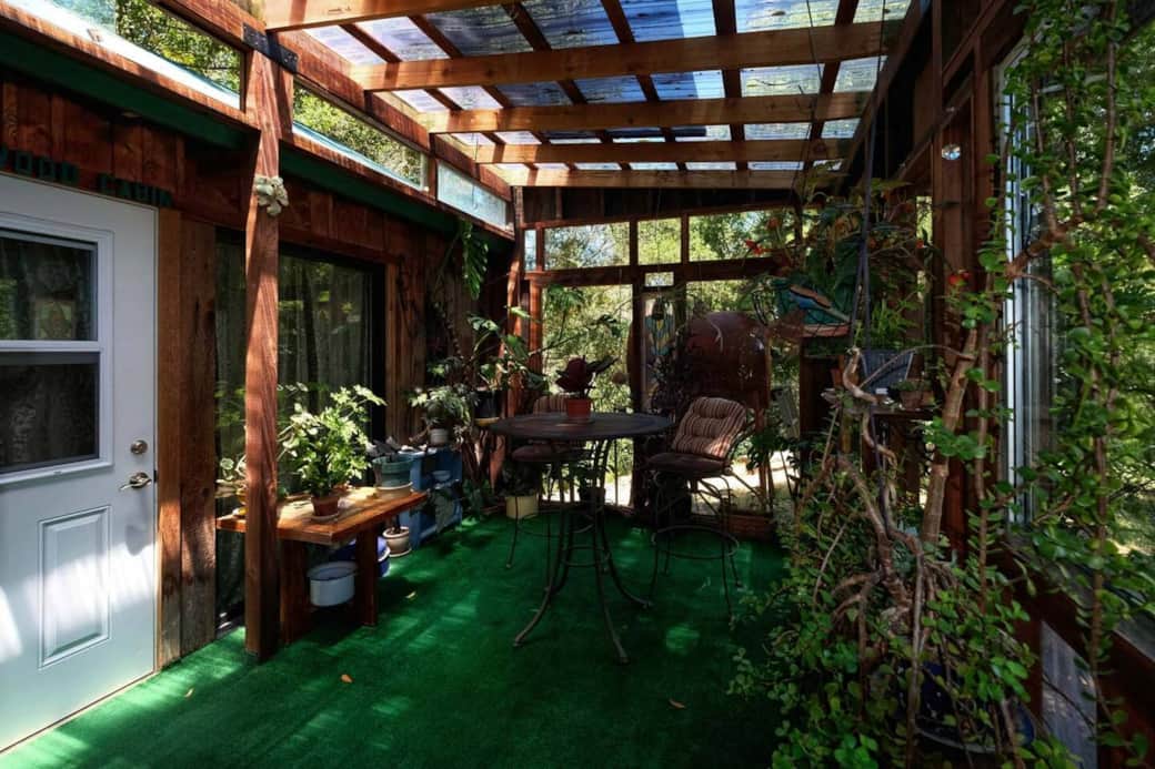 The back door and sunroom through the sunroom door