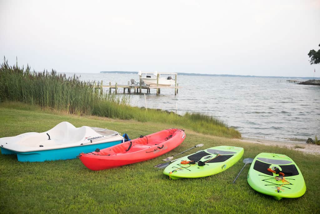 2 person kayak, stand up paddle boards for water fun