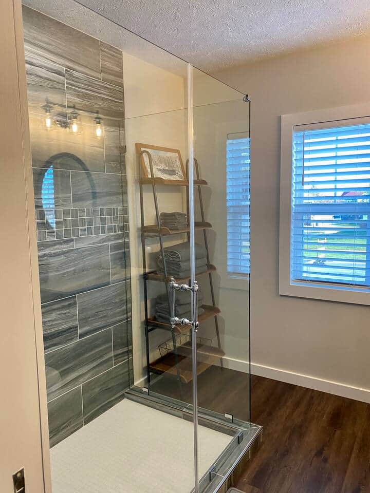 Upstairs bathroom with shower