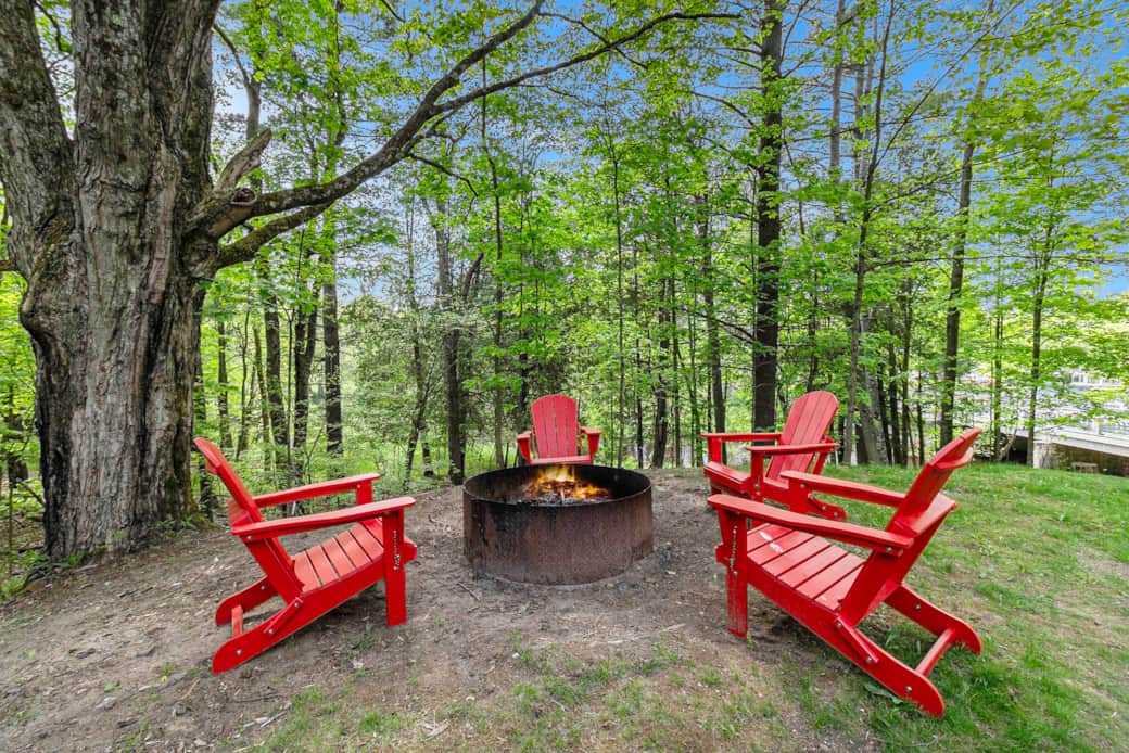 Private firepit over looking the Pere Marquette River Private firepit over looking the Pere Marquette River