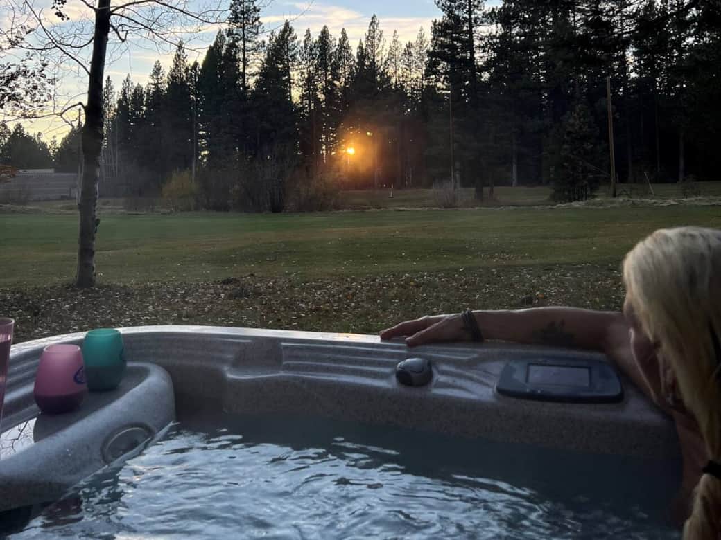 A Semi Private Hot Tub in rear of our Residence is included in your stay in the Guest House.

Open views of the 9th Fairway of the Old Brockway Golf course.
Relax and Enjoy...