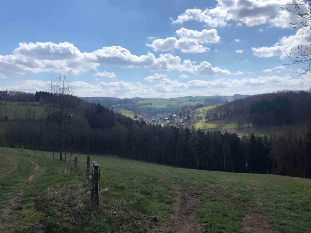 Blick auf Krumhermersdorf aus Richtung Waldkirchen