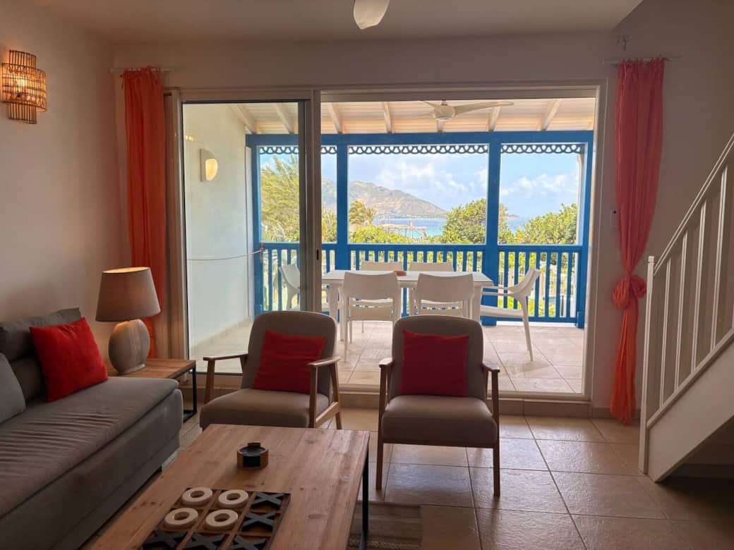 View of the terrace from the living room Perle d'Orient