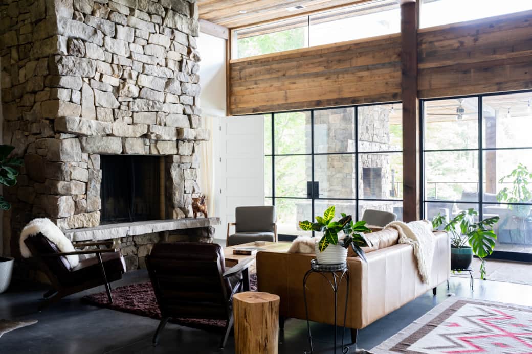 Enjoy the large wood burning fireplace