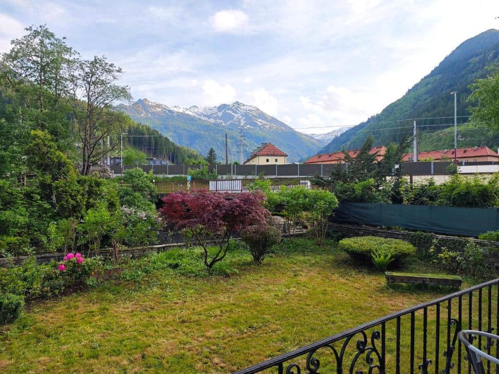 Garden with the mountain view