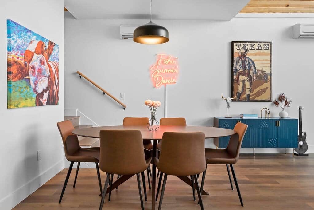 Dining area to enjoy home cooked meals or a fun game  night