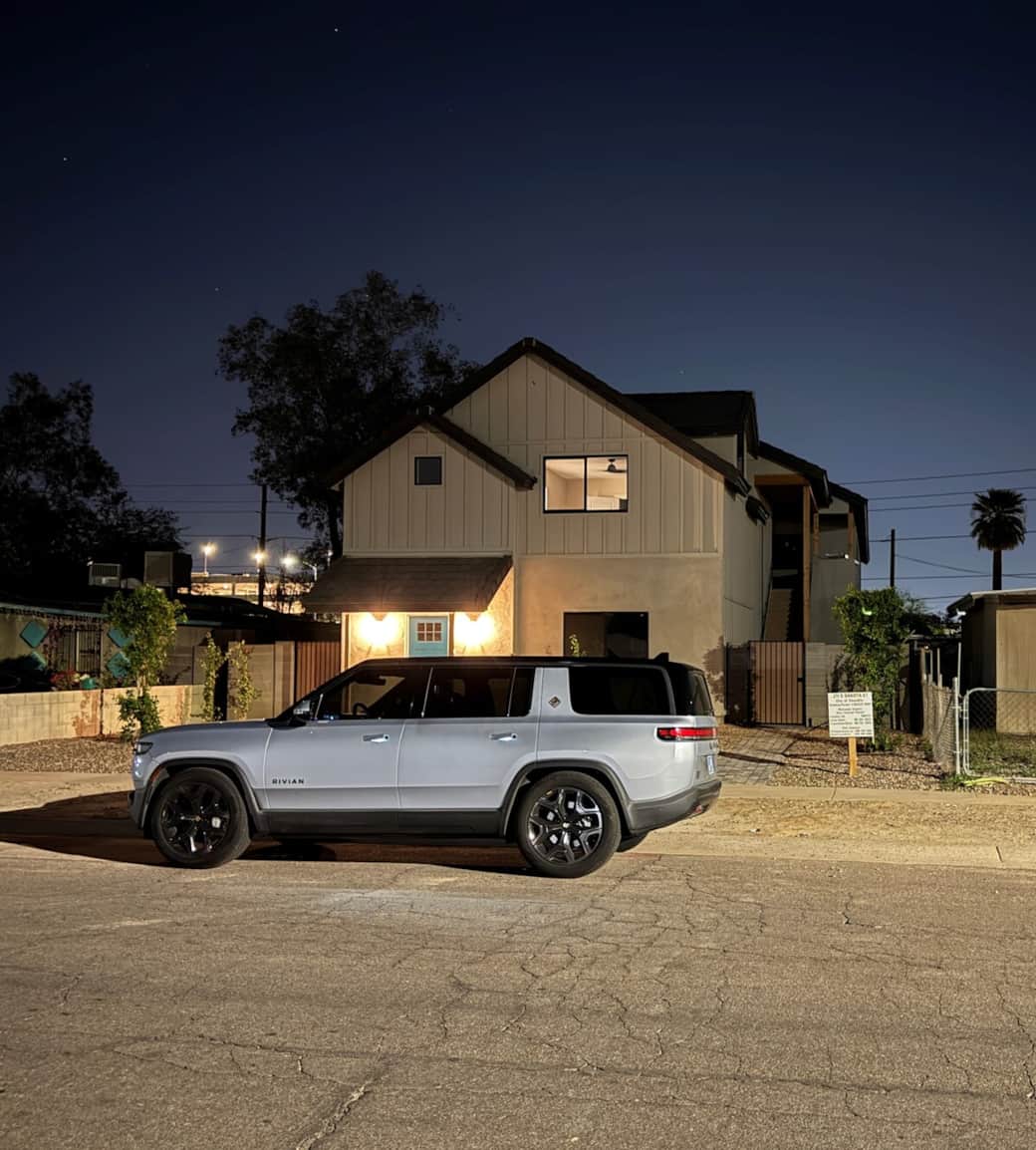 This picture was taken at 7p at night. Well lit and plenty of street parking in addition to the 2 car garage and 2 car driveway at the rear of the home.