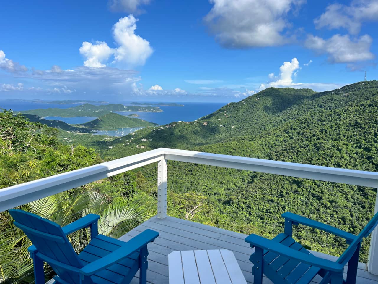Have a cup of coffee looking off the balcony