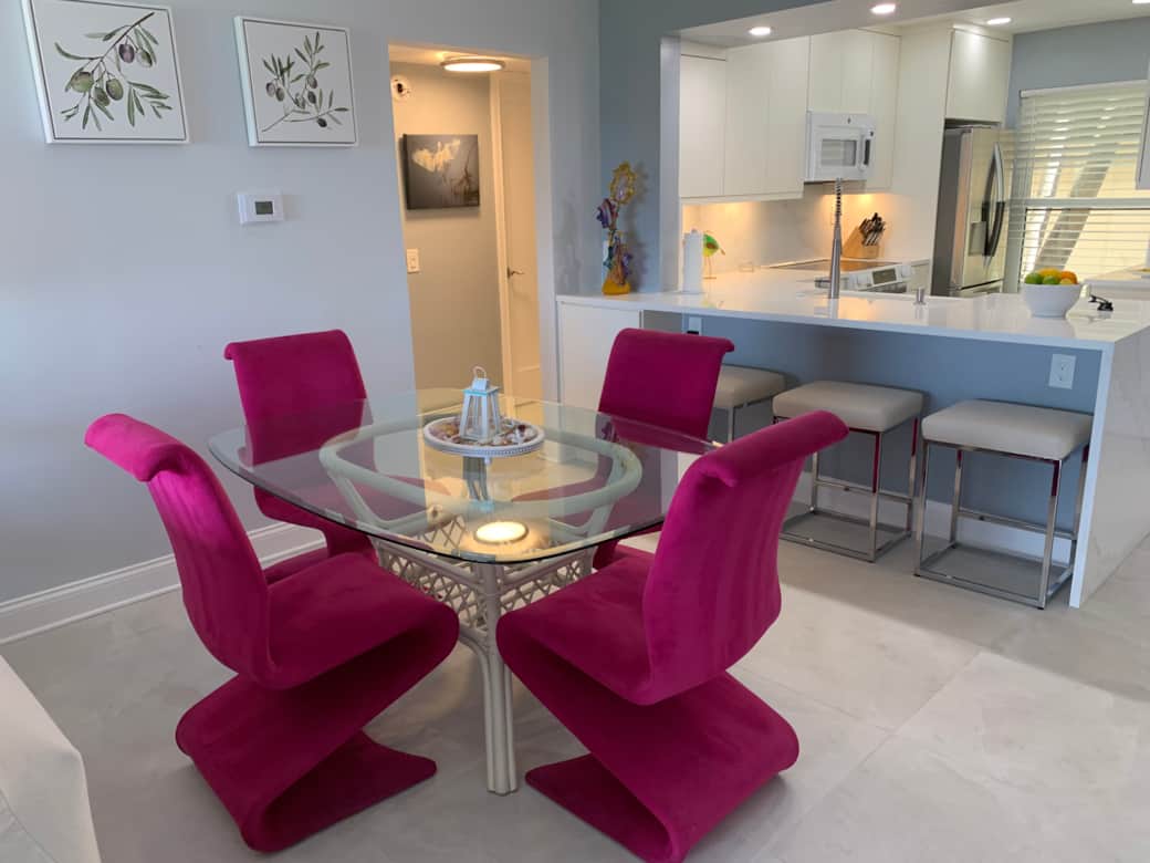 Dining Room to kitchen bar and hallway to 2nd BR