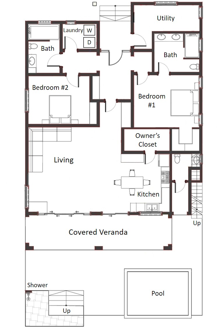 Ground floor plan for Villa Terrapin Station
