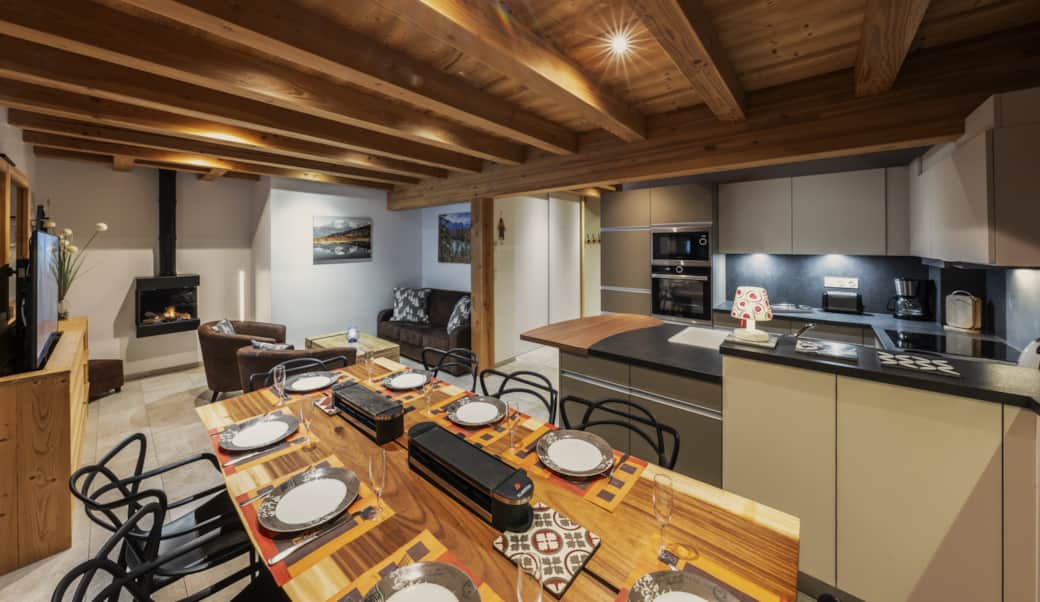Living room and kitchen