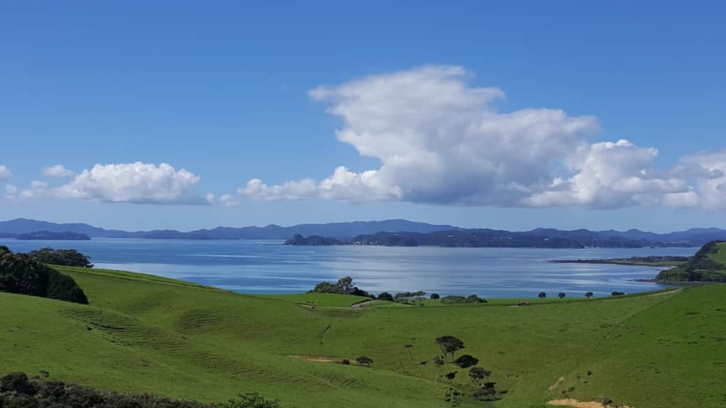 Breath-taking views over the Bay of Islands from the Balcony at Wharau Lodge near Kerikeri.