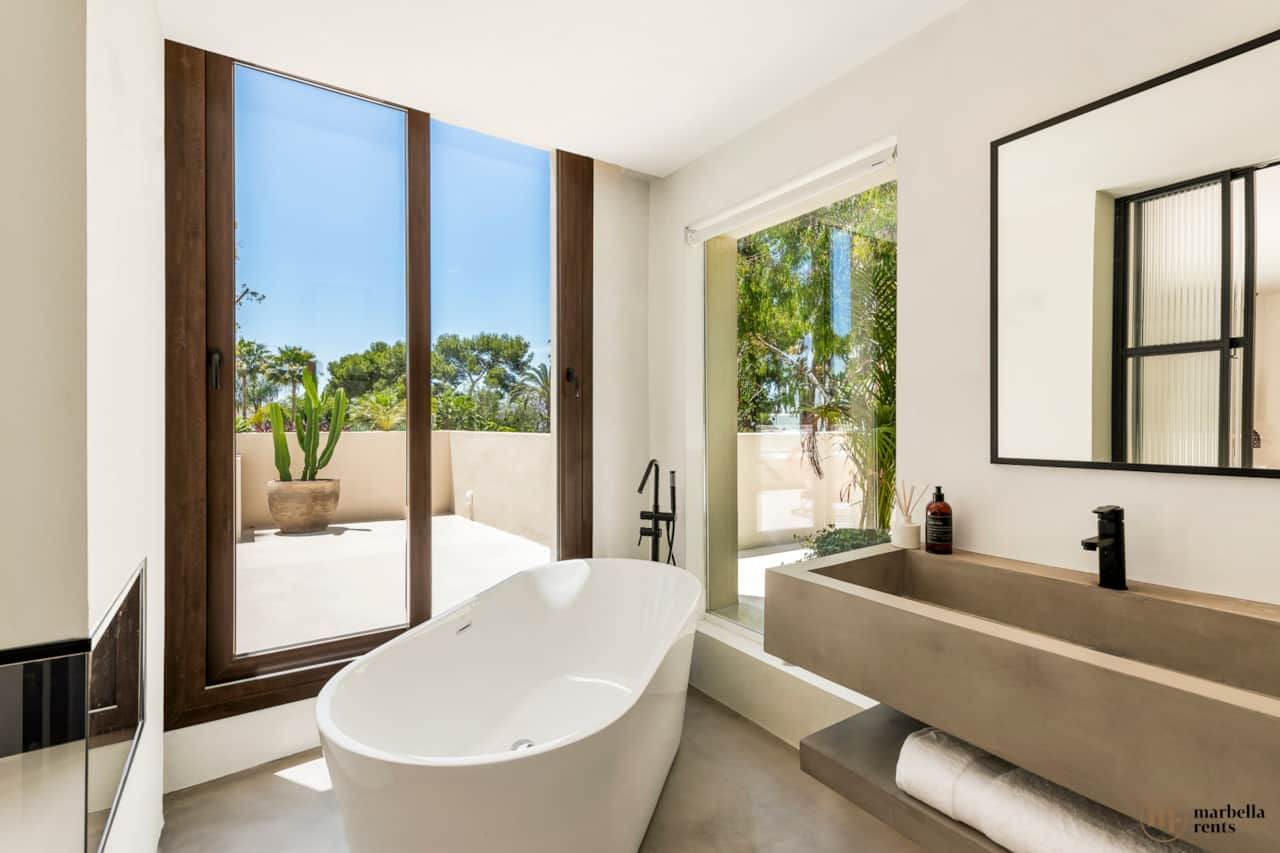 Luxury bathroom with a view.