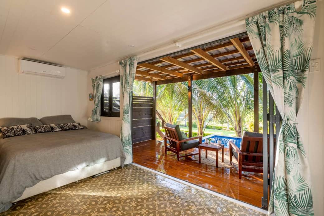 A comfy queen bed and air-conditioning for those sultry, hot night in tropical paradise.