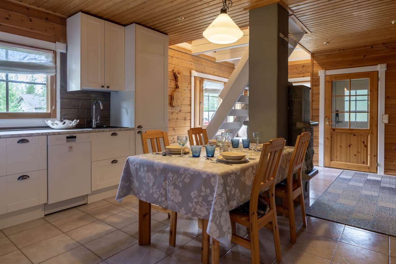 Dining area and kitchen