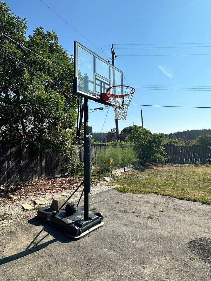 Basketball hoop can be used in warmer months