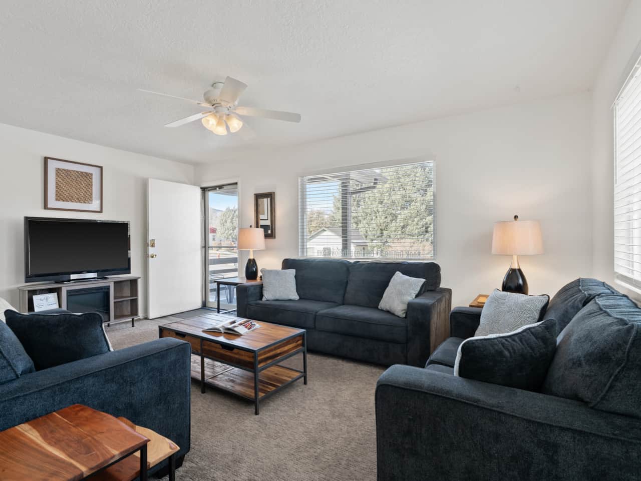 The main floor living room has plenty of space to play games, catch up and have a good time.