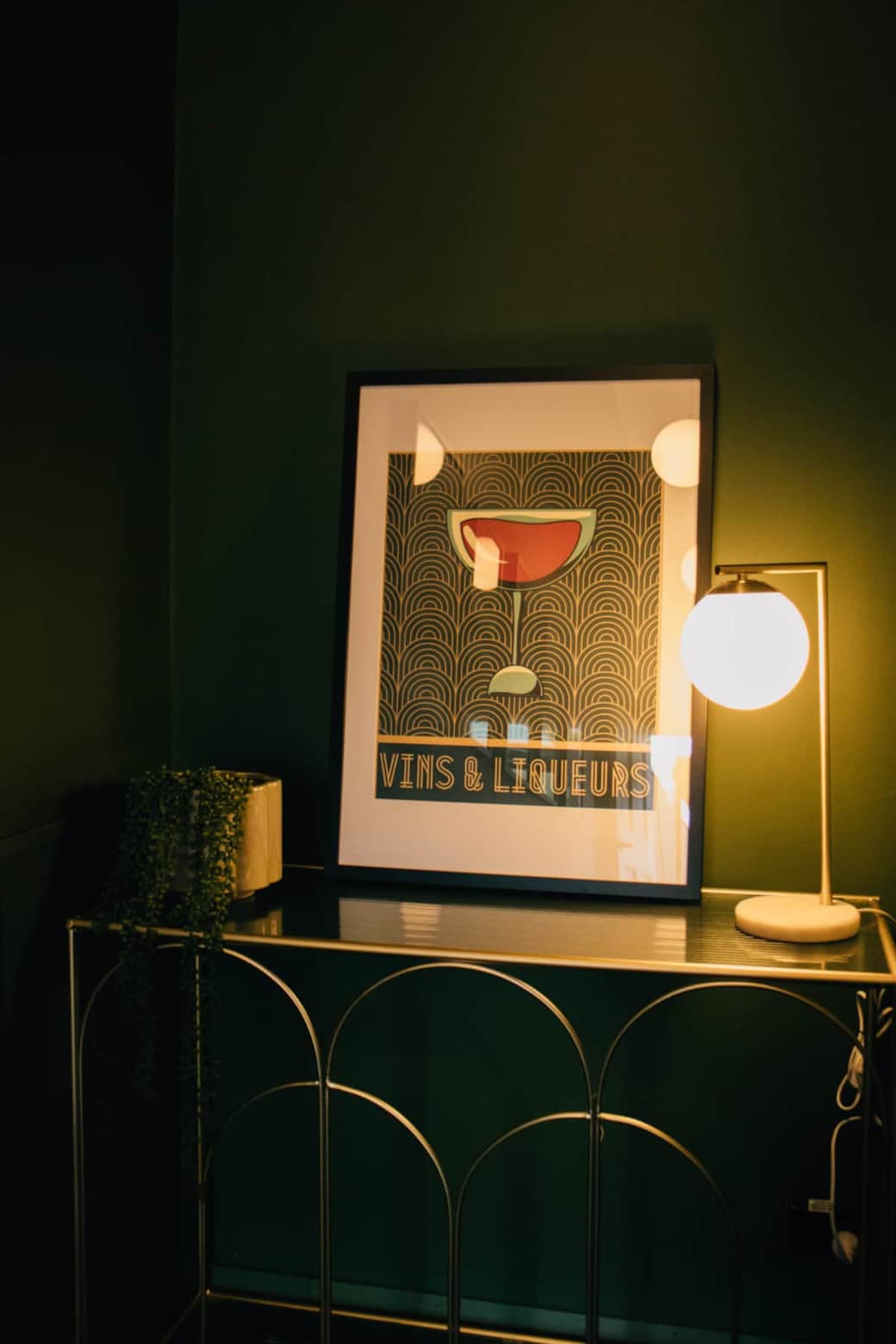 Modern deco art and moody lighting