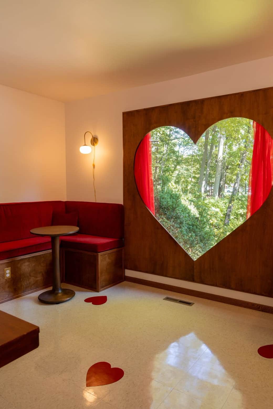 Heart-shaped window nook perfect for your morning coffee Heart-shaped window nook perfect for your morning coffee