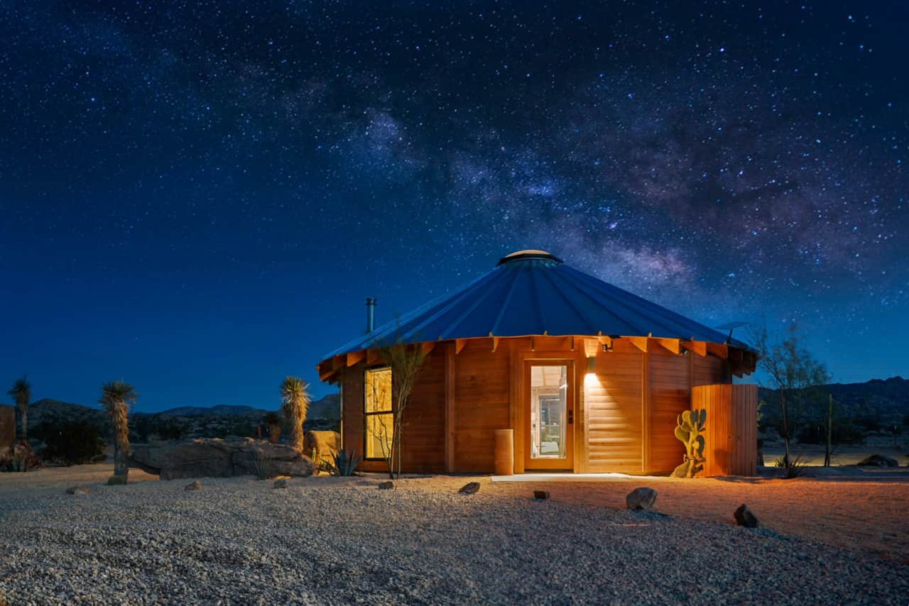 Welcome to the Mojave Yurt — 25 acres of the raw Mojave, 15 minutes to Joshua Tree National Park.