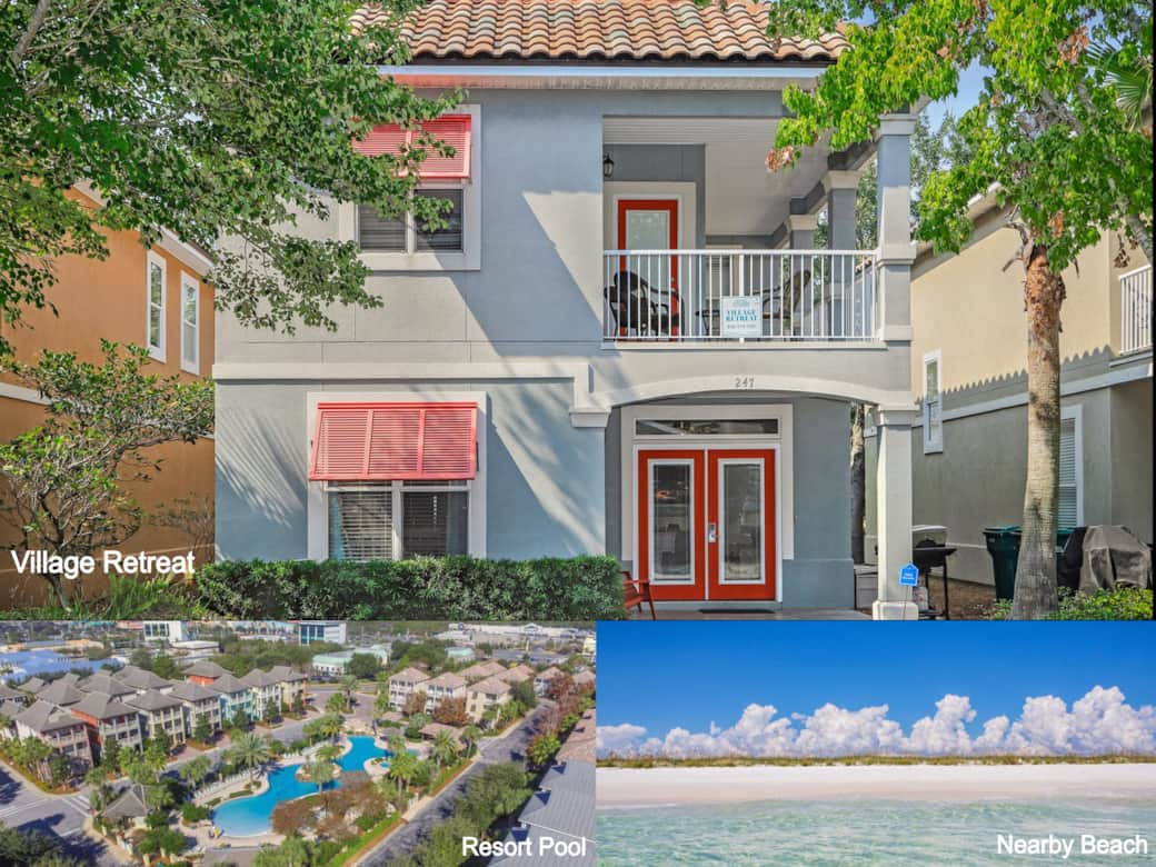 Village Retreat,  resort and nearby beach