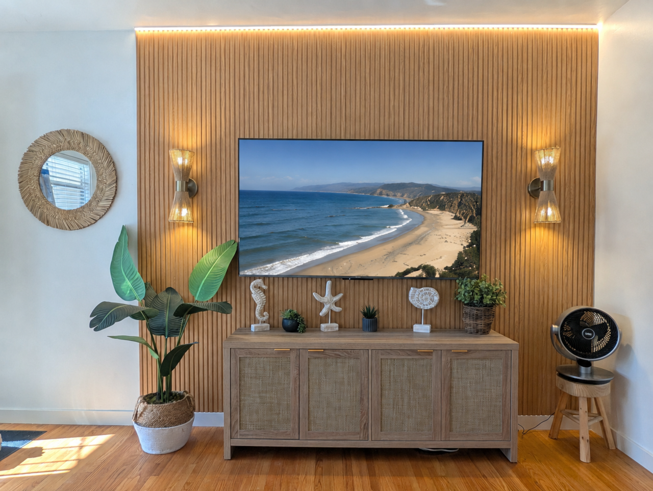 Coastal inspired modern living room