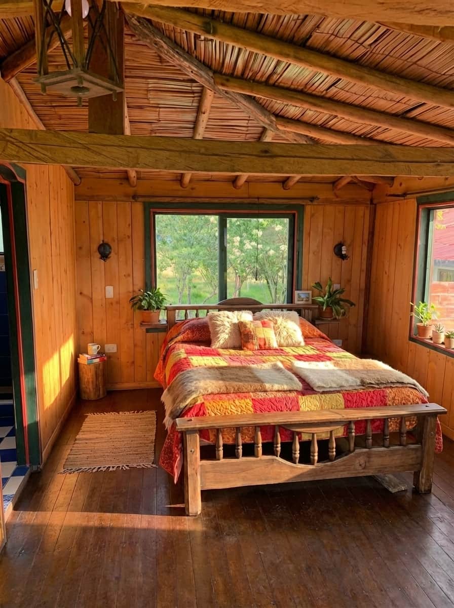 Cozy Rustic Bedroom With Wood Elements