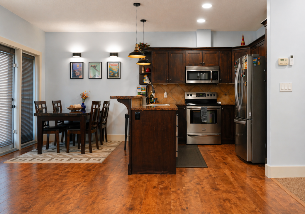 Fully equipped kitchen with updated appliances.