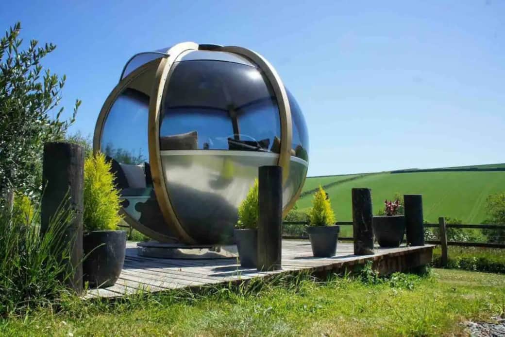 The garden lounging pod is perfect for a relaxing drink when the weather isn't playing ball.