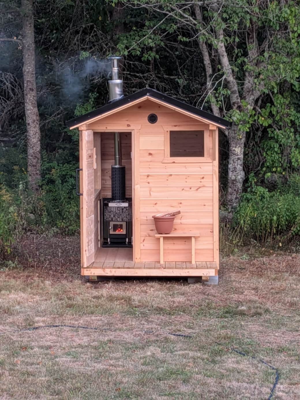 Enjoy the wood-fired sauna