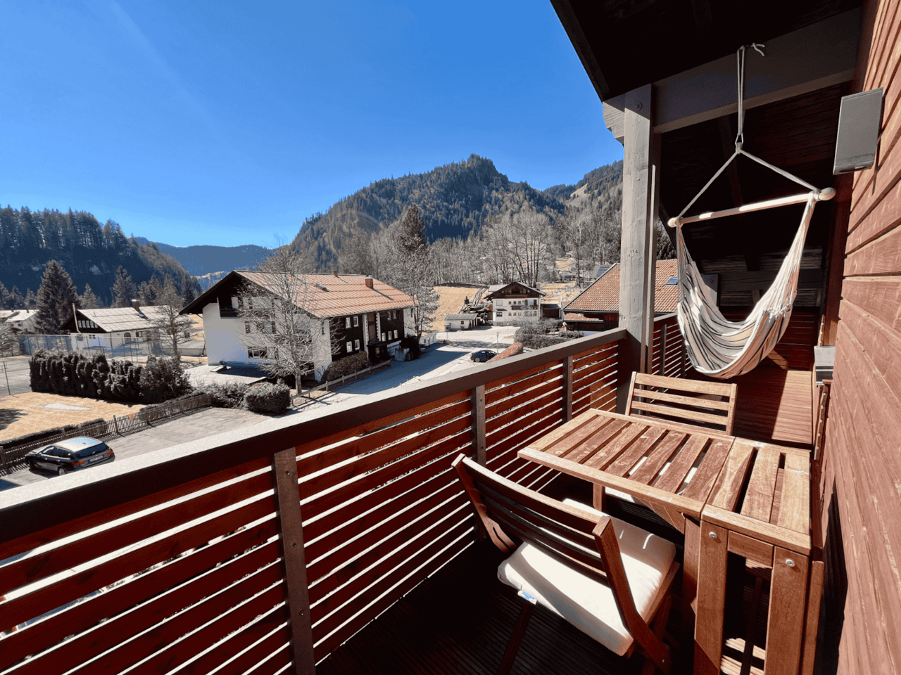 South-facing balcony with beautiful view
