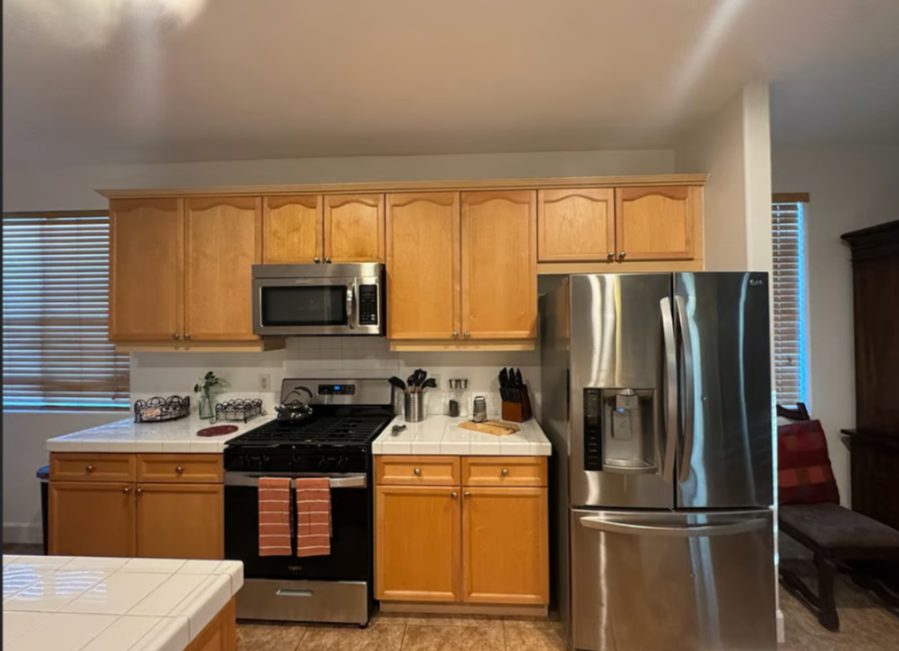 Well stocked spacious kitchen