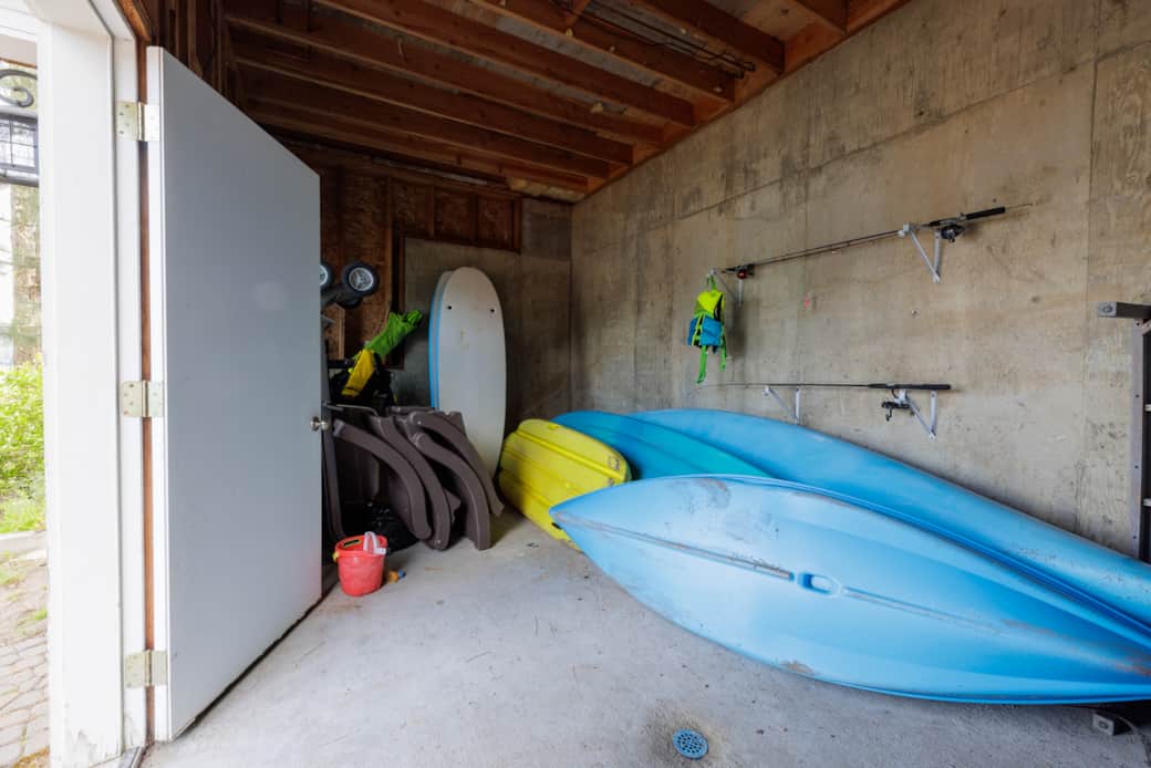 Boat house with water toys