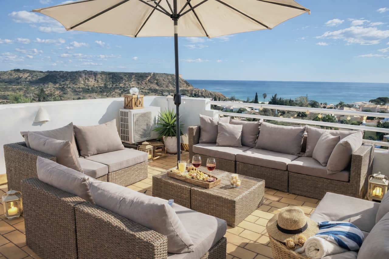 Rooftop lounge with panoramic sea view
