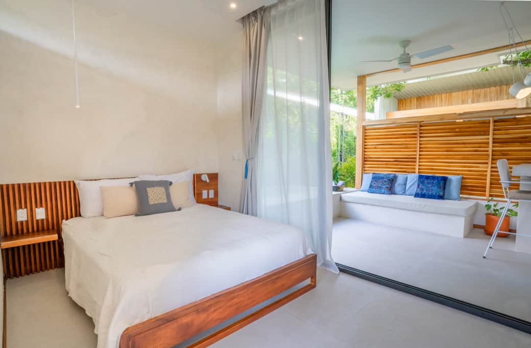 Bedroom with view of outdoor space