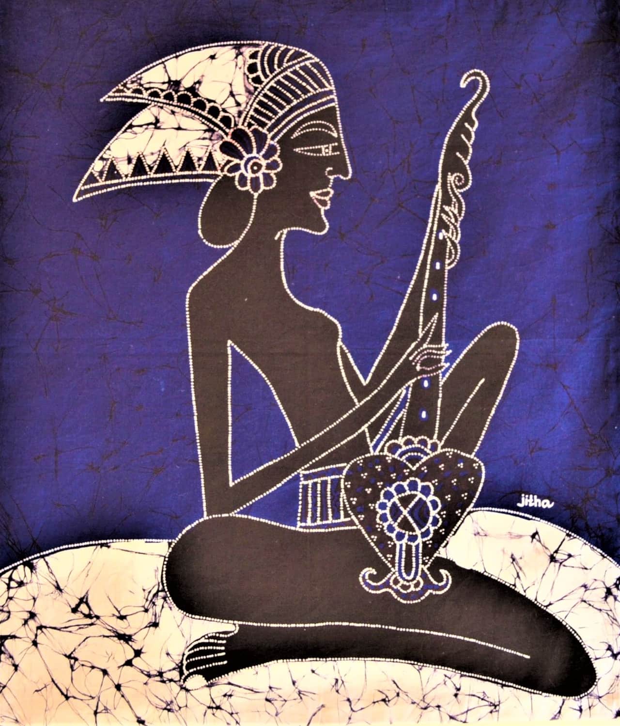 Indonesian batik painting - Moon Goddess