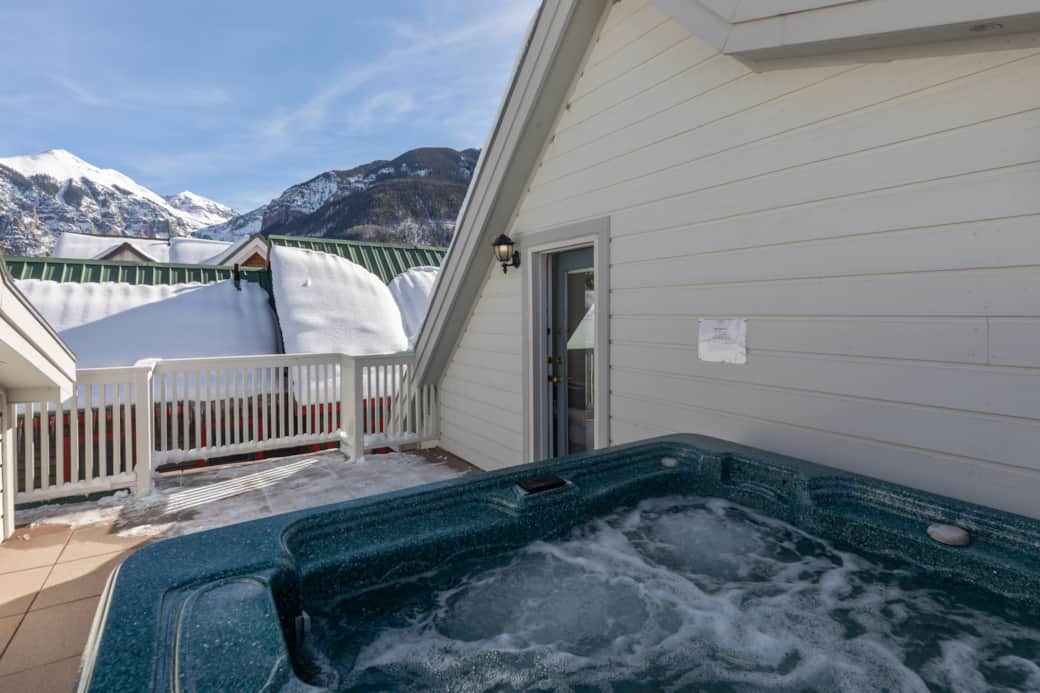 The outdoor hot tub is shared with the home next door (rarely occupied) and offers perfect views! The outdoor hot tub is shared with the home next door (rarely occupied) and offers perfect views!