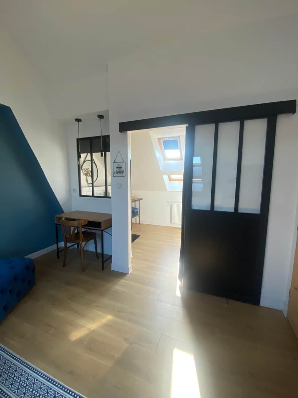 Chambre l'Atelier bleu - Lit 160x200