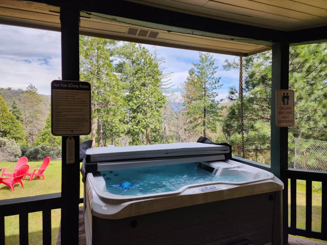 Backyard hot tub