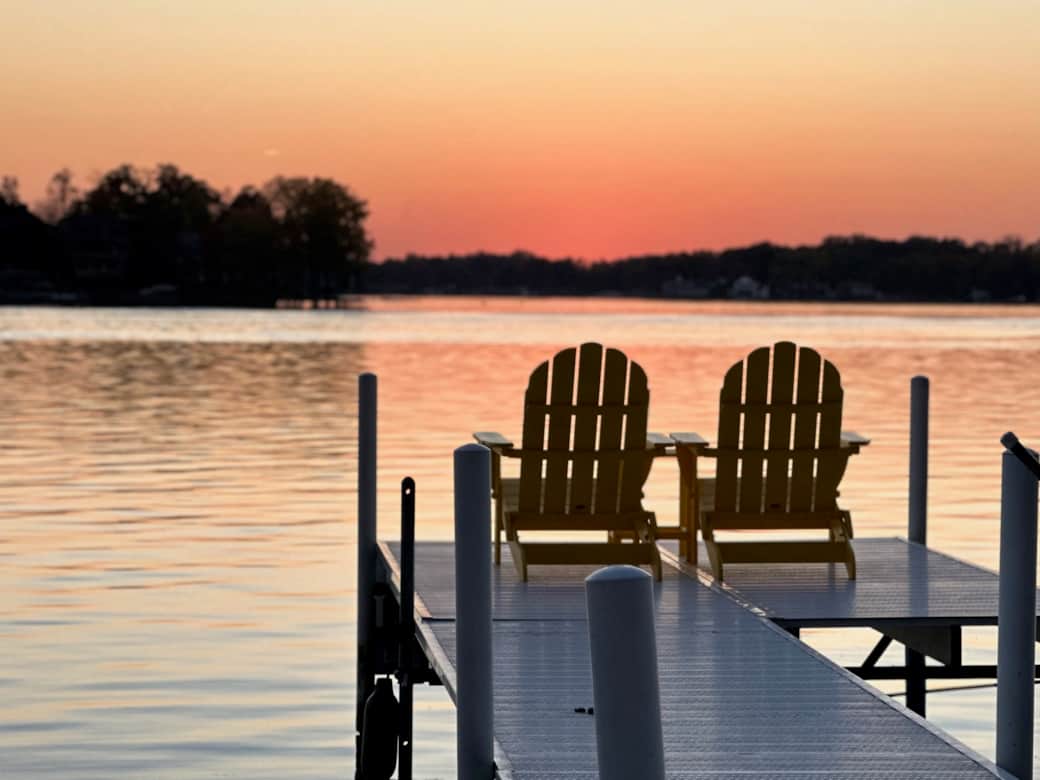 Sunset over Lake Tippecanoe from the pier