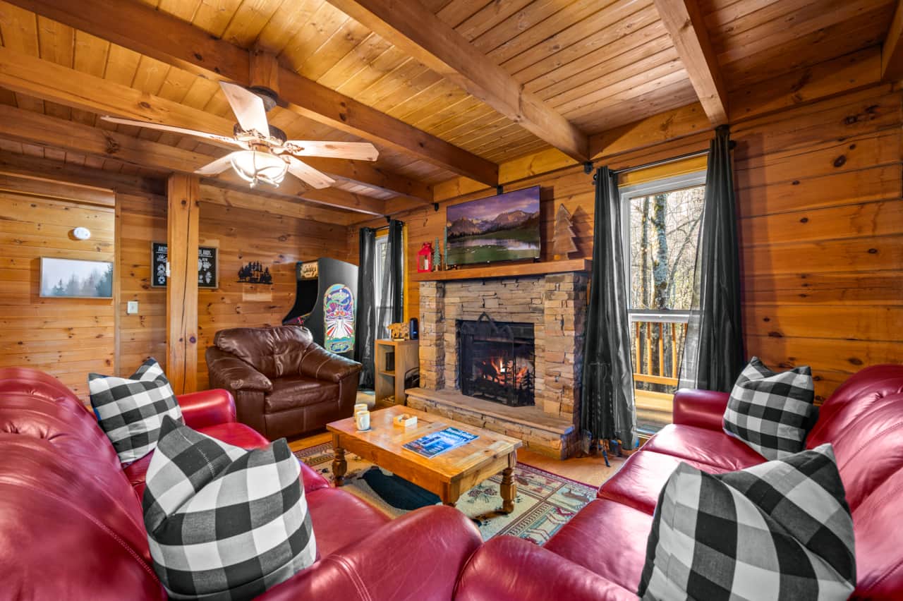 Grab a seat on the red leather couches, catch some Neflix and chill with the warm of the wood-burnin