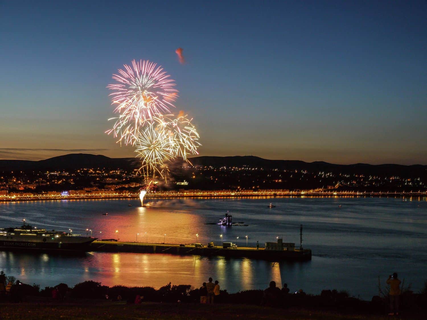 Fireworks over Douglas bay and the promenade